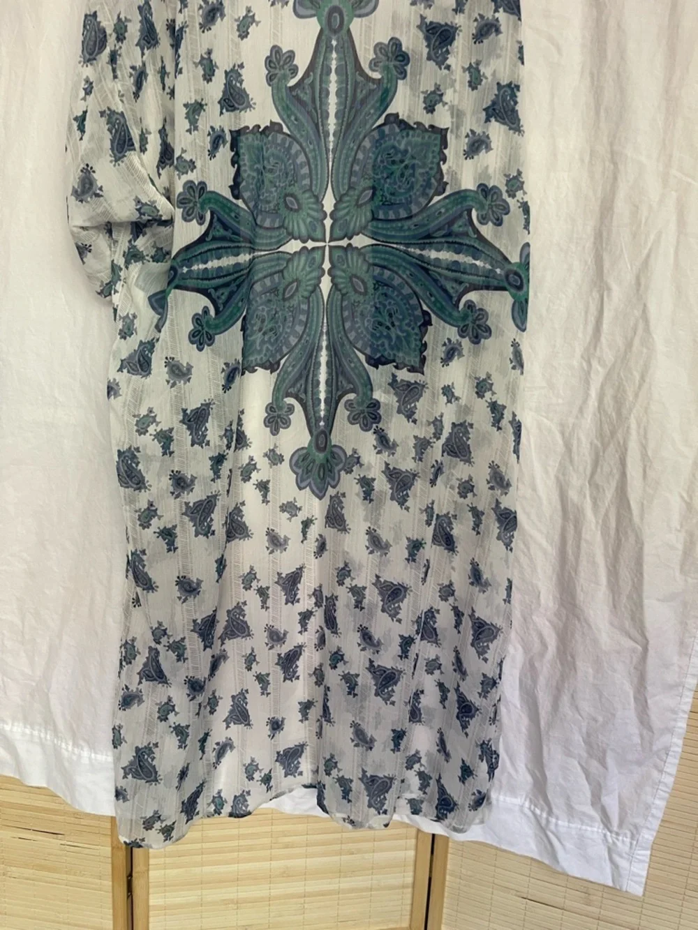 Dizzy Gal Sheer Paisley Kimono Boho Longline Duster Cardigan festival Size 1X
